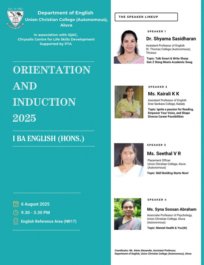 Orientation and Induction for BA English Students